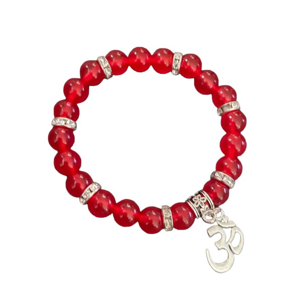 Red Agate Beaded Handmade Bracelet